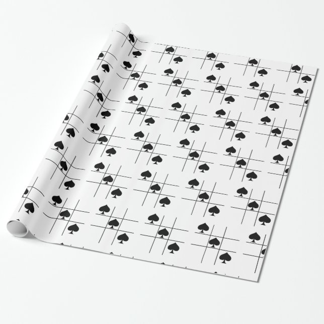 Schwarze Spades Tic Tac Toe Thunder_Cove Geschenkpapier (Ungerollt)