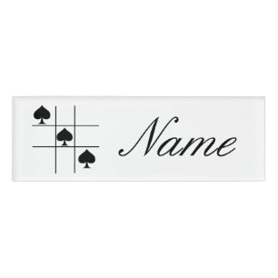 Schwarze Spades Tic Tac Toe Thunder_Cove Namenschild