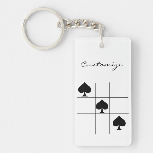 Schwarze Spades Tic Tac Toe Thunder_Cove Schlüsselanhänger (Vorderseite)