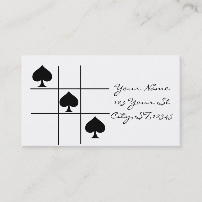 Schwarze Spades Tic Tac Toe Thunder_Cove Visitenkarte (Vorderseite)