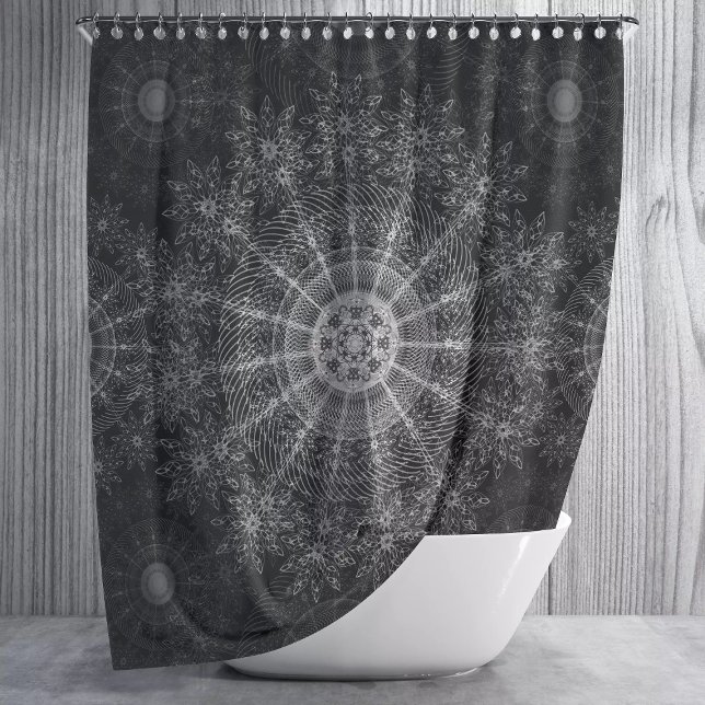 Schwarze Sparklorkunst Duschvorhang (Von Creator hochgeladen)