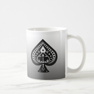 Schwarze Spaten: Poker kardiert Anzug: Kaffeetasse