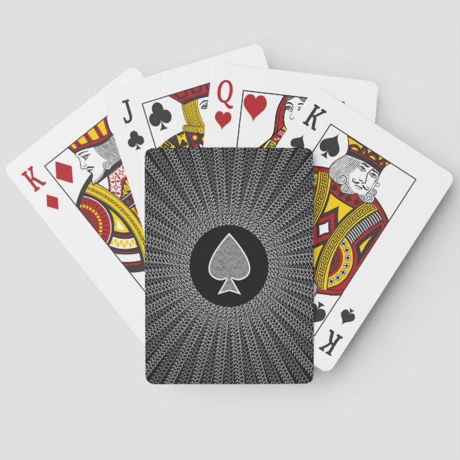 Schwarze Spaten Spielkarten (Rückseite)