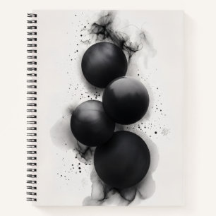 Schwarze Sphären Moderne Abstrakte Kunst Notizbuch
