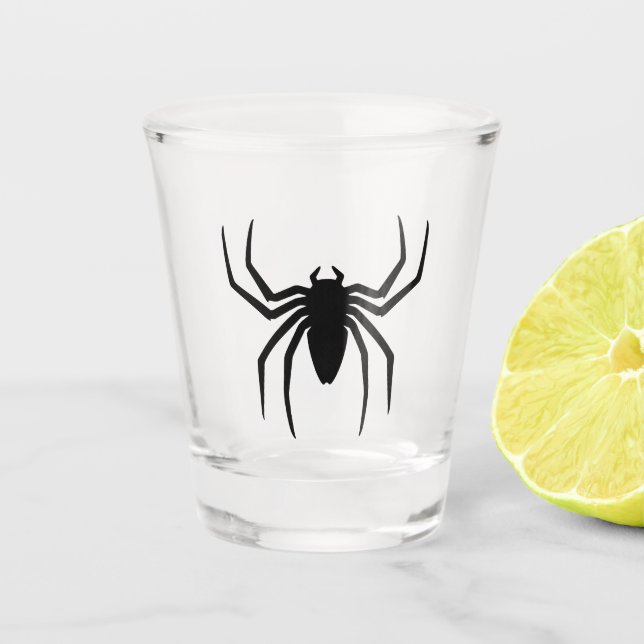 Schwarze Spider Schnapsglas (Vorderseite)