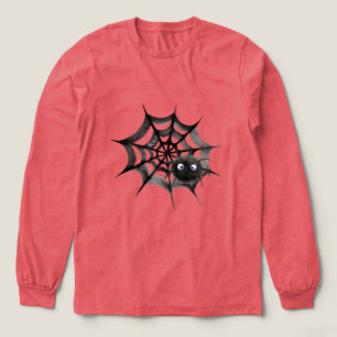 Schwarze Spinne auf Web Halloween Tri-Blend Shirt