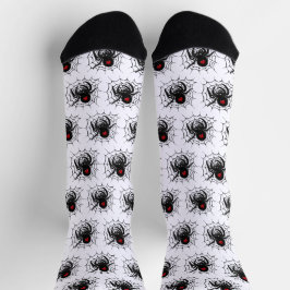 Schwarze Spinne im Netz Socken