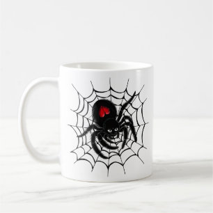 Schwarze Spinne im Web Kaffeetasse