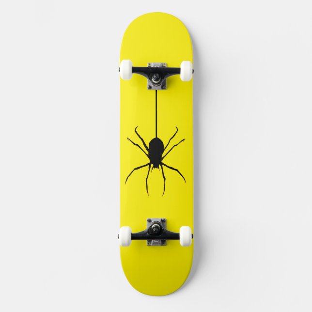 Schwarze Spinne steigt herab Skateboard (Vorderseite)