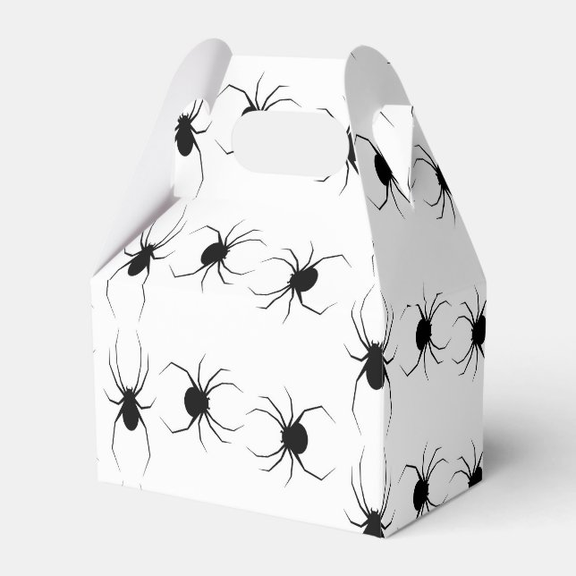 Schwarze Spinnen auf Weiß Geschenkschachtel (Vorderseite)