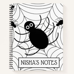 Schwarze Spinnennetz Halloween Gruselig Notizbuch