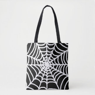 Schwarze Spinnennetz Happy Halloween Tasche