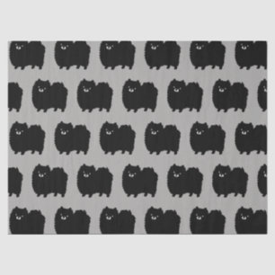 Schwarze Spitz Niedlicher Fluffy Seidenpapier