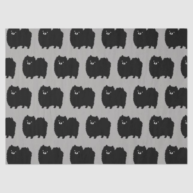 Schwarze Spitz| Niedlicher Fluffy Seidenpapier (Vorderseite)