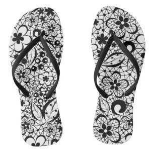 Schwarze Spitze Flip Flops