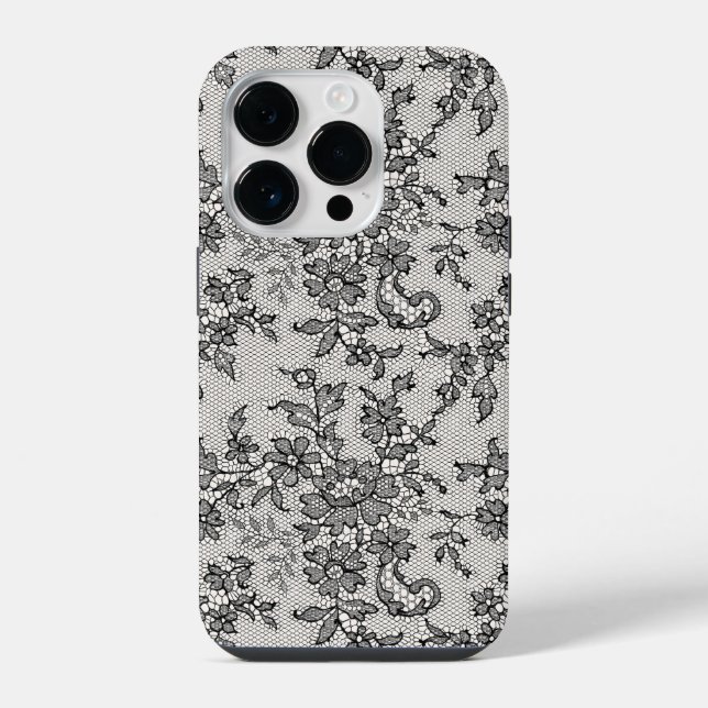 Schwarze Spitze iPhone 14 Pro Hülle (Rückseite)