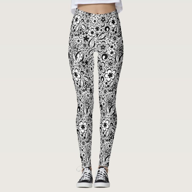 Schwarze Spitze Leggings (Vorderseite)