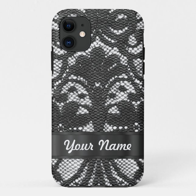 Schwarze Spitze personalisiert Case-Mate iPhone Hülle (Rückseite)