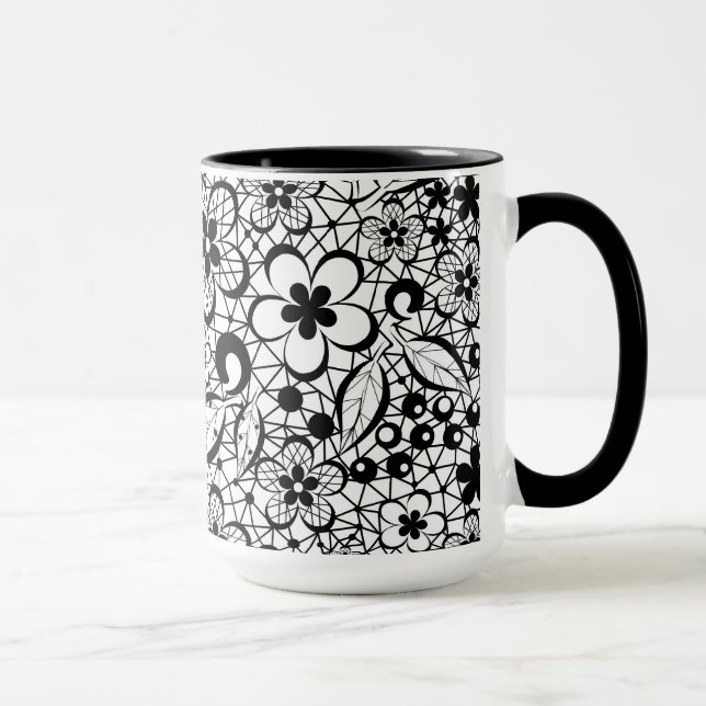Schwarze Spitze Tasse (Rechts)