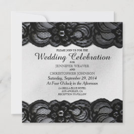 Schwarze Spitze und weiße Einladung