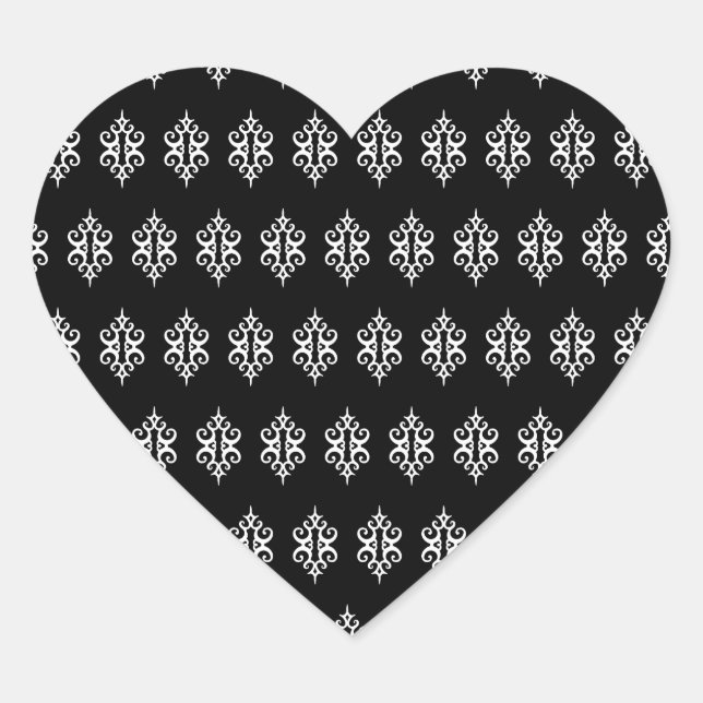Schwarze Spitzen-Herzkleber Herz-Aufkleber (Vorderseite)