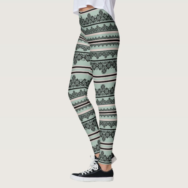 Schwarze Spitzen, Kissen zum Auswerfen Leggings (Links)
