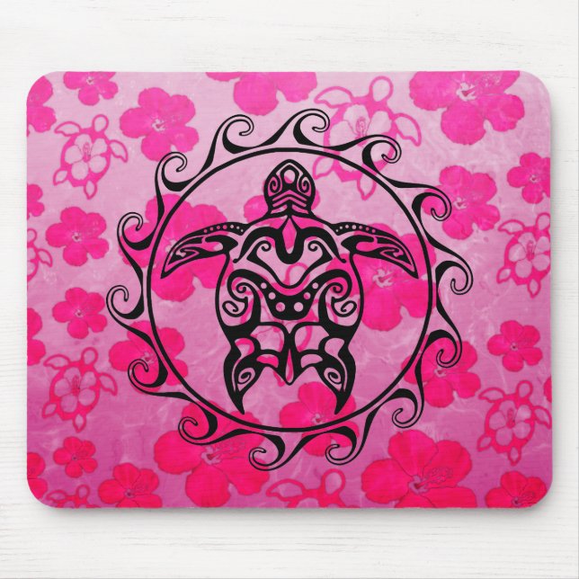Schwarze Stammes- Schildkröte Mousepad (Vorne)