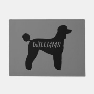 Schwarze Standard-Poodle-Silhouette Personalisiert Fußmatte