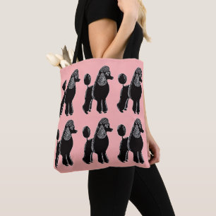 Schwarze Standardpudel-rosa Taschen-Tasche Tasche