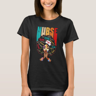 Schwarze Starke Krankenschwester Afro Liebe Melani T-Shirt