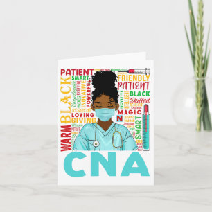 Schwarze Starke Krankenschwester Cna Afro Melanin Karte