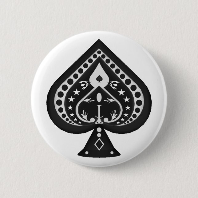 Schwarze Stellen Anzug für Spielkarten: Button (Vorderseite)