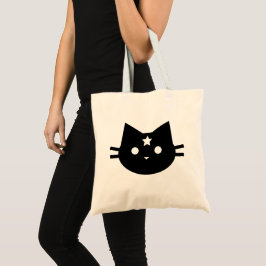 Schwarze Stern-Katzen-Taschen-Tasche Tragetasche