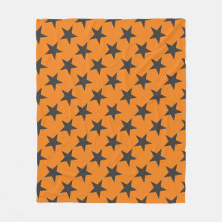 Schwarze Sterne auf Pumpkin Fleecedecke