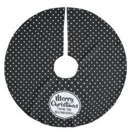 Schwarze Sterne Weihnachtsbaumrock Polyester Weihnachtsbaumdecke