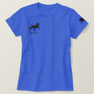 Schwarze Stickerei Isländisch Besticktes T-Shirt