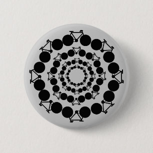Schwarze stilisierte Fahrräder in Kreisen Button