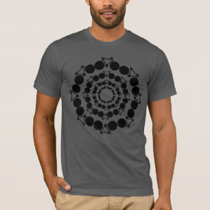 Schwarze stilisierte Fahrräder in Kreisen T-Shirt