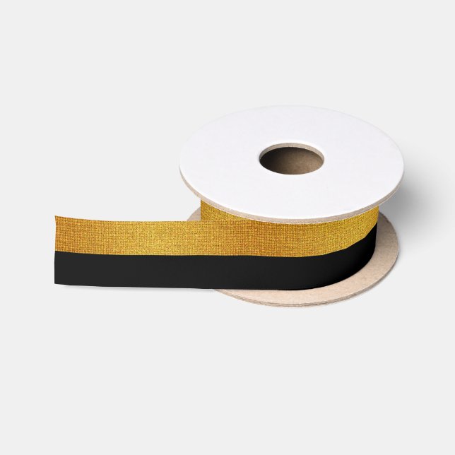 Schwarze Streifen-Abzeichen-Muster für Goldfolie Satinband (Spule)