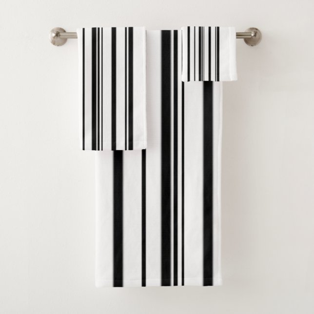Schwarze Streifen Badhandtuch Set (Insitu)