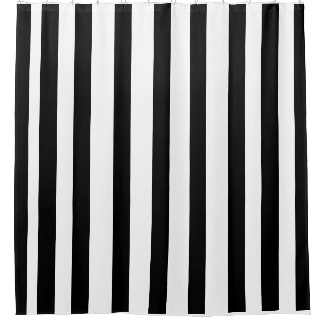 Schwarze Streifen Duschvorhang (Vorderseite)