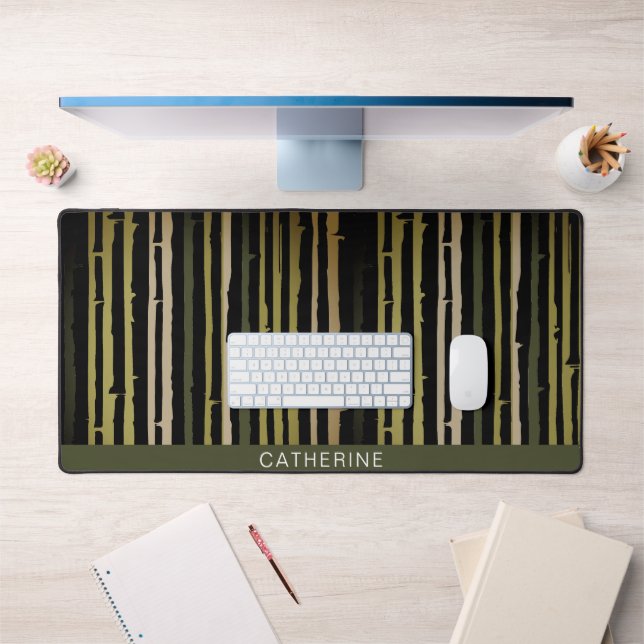 Schwarze Streifen Elegant Custom Schreibtischunterlage (Büro 1)