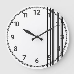 Schwarze Streifen Große Wanduhr