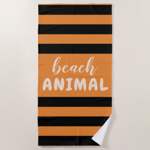 Schwarze Streifen-kundenspezifisches Text-Strand Strandtuch