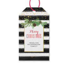 Schwarze Streifen mit goldenen Confetti und Kiefer