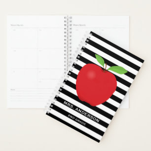 Schwarze Streifen, Personalisierter Red-Apple-Lehr Planer