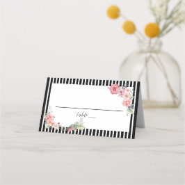 Schwarze Strickblume Platzkarte