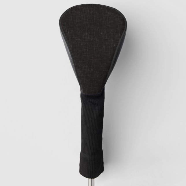 Schwarze, strukturierte Vollfarbe Golf Headcover (Vorderseite)