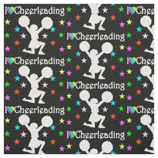 SCHWARZE SUPER STAR CHEERLEADFABRIK STOFF (Muster)