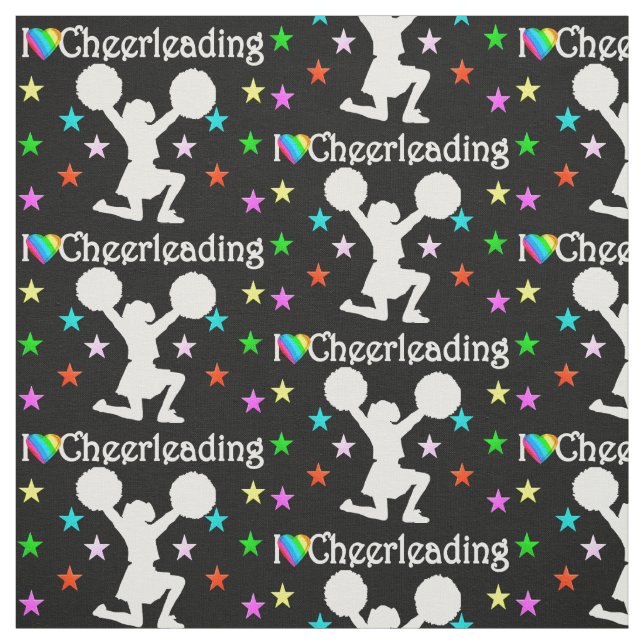 SCHWARZE SUPER STAR CHEERLEADFABRIK STOFF (Muster)